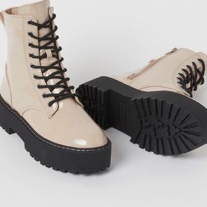 Brand New H&M Chunky Beige Boots